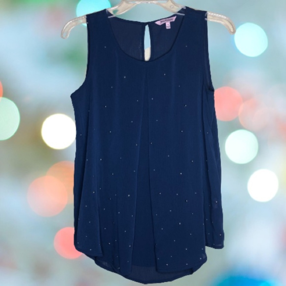 JUICY COUTURE Navy Blue Sleeveless blouse